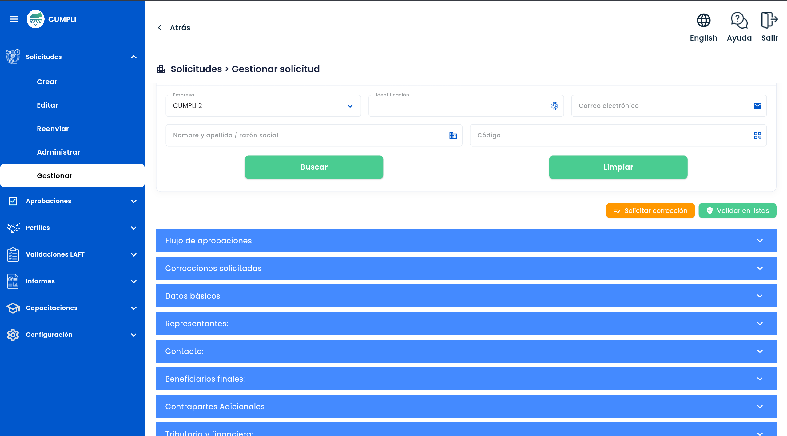 Gestión de riesgos en el módulo administrativo